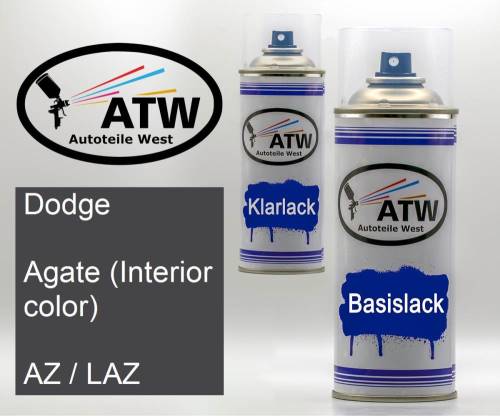 Dodge, Agate (Interior color), AZ / LAZ: 400ml Sprühdose + 400ml Klarlack - Set, von ATW Autoteile West.